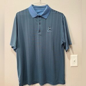 St. Albans Striped Blue Golf Shirt